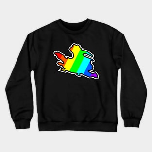 Mayne Island Silhouette in Rainbow Colours - Colourful Pattern - Gulf Islands Gift - Mayne Island Crewneck Sweatshirt